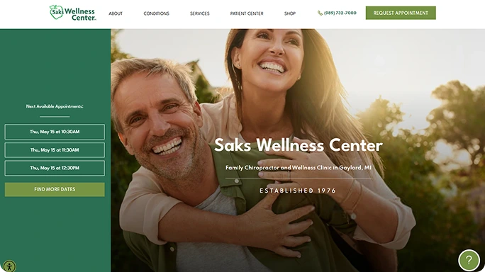 Chiropractor Leads Saks Wellness Center Banner