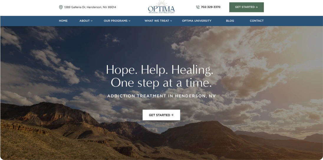 Addiction Treatment Centers Leads Optima Healing Banner