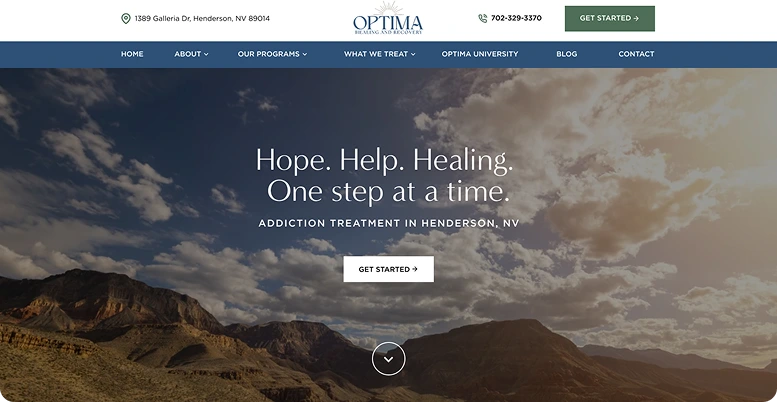Addiction Treatment Marketing Optima Healing Banner